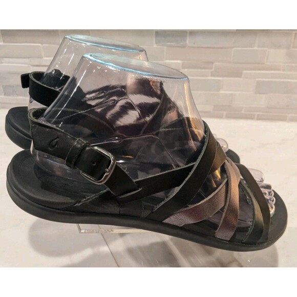 Women's OluKai Awe 'Awe Full Grain Leather Straps Hawaiian Sandals Size 8 - Picture 6 of 14